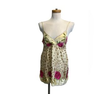 Hale Bob Sheer with Lining Floral Mini Dress